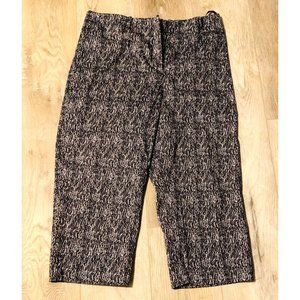SPENSER JEREMY Women's Size 12 Capri Pants Black White Gray Print Like New